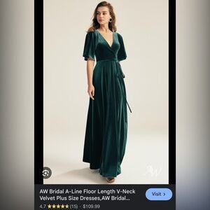 Emerald formal wrap dress